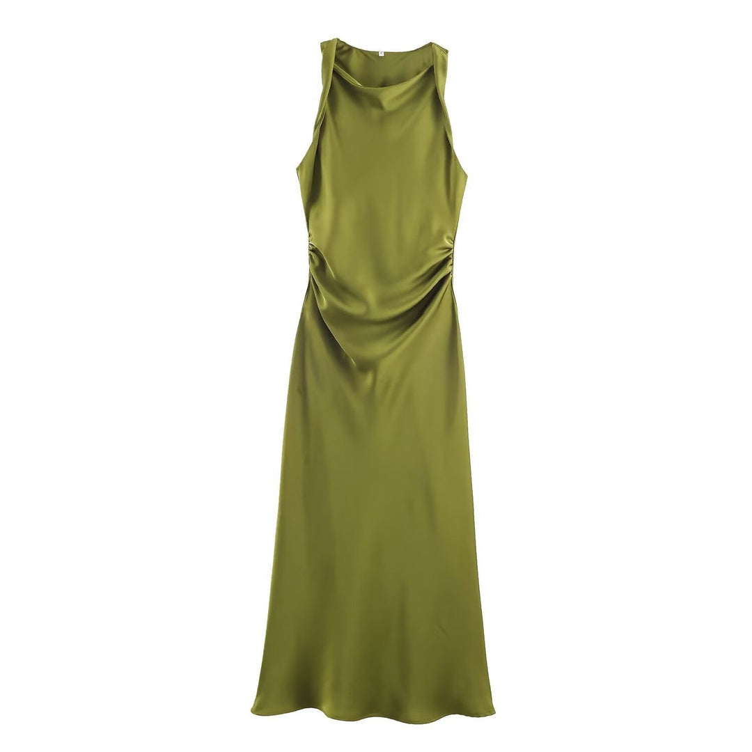 Damen elegantes Sommerkleid mit fließendem Schnitt und charmanten Rüschendetails Drune