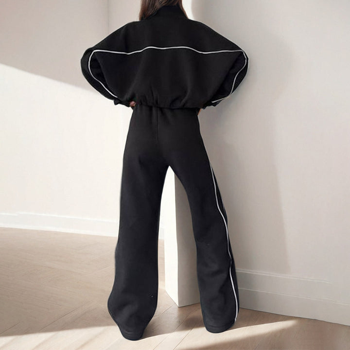Damen Sportliches Loungewear-Set mit hohem Kragen und weitem Schnitt Drune