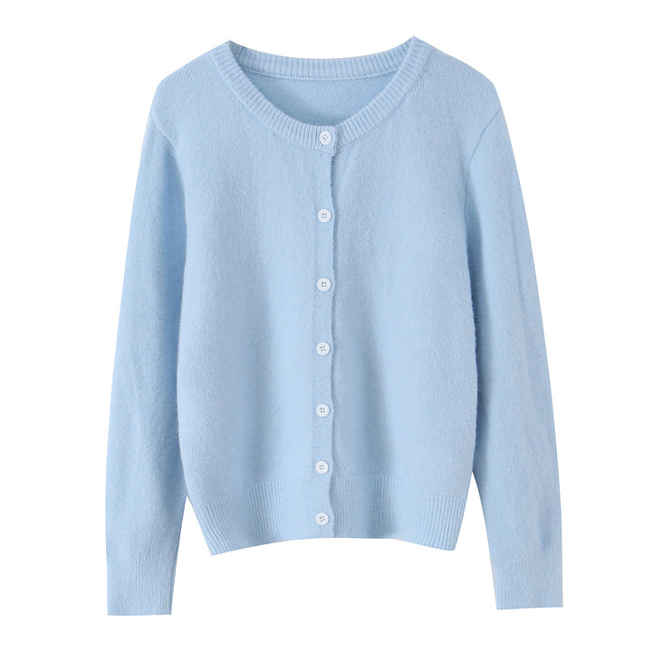 Damen nan Feinstrick-Cardigan mit Rundhalsausschnitt, durchgehender Knopfleiste und elastischem Rippbund Drune