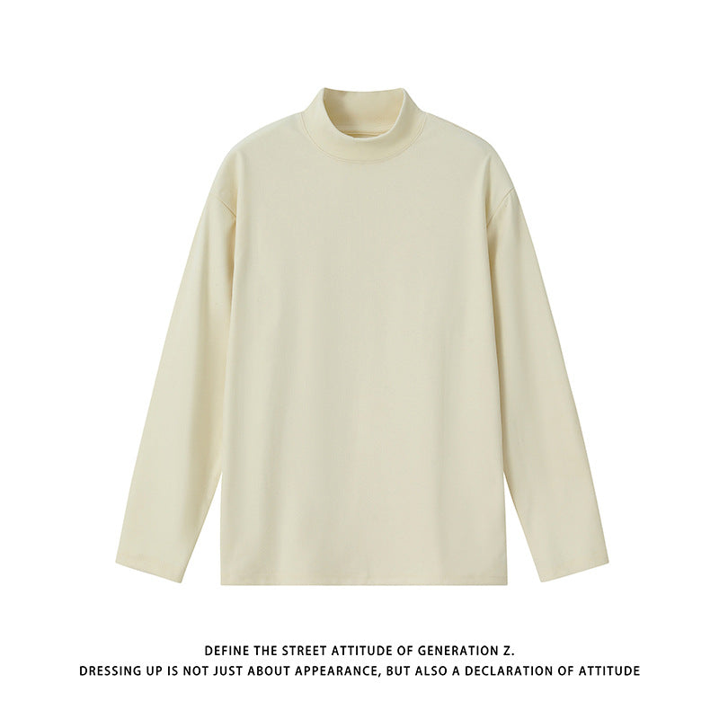 Unisex Minimalistischer Feinstrick-Mockneck-Pullover im Oversize-Relaxed‑Schnitt Drune