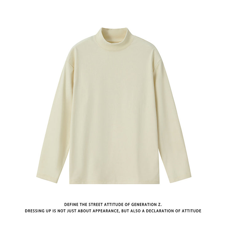 Unisex Minimalistischer Feinstrick-Mockneck-Pullover im Oversize-Relaxed‑Schnitt Drune
