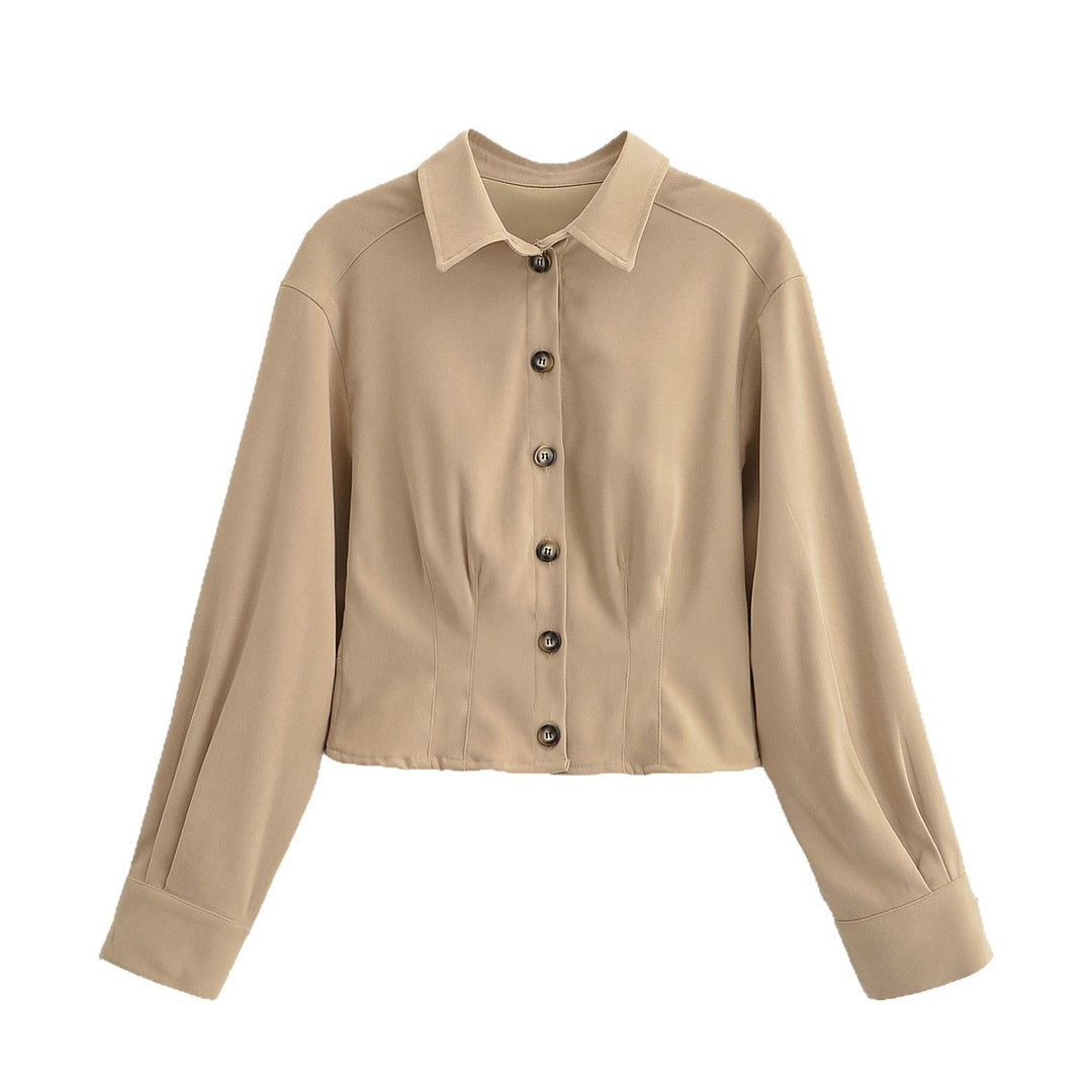 Damen Kurzjacke mit Hemdkragen und figurformenden Abnähern Drune