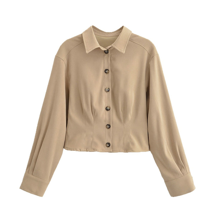 Damen Kurzjacke mit Hemdkragen und figurformenden Abnähern Drune