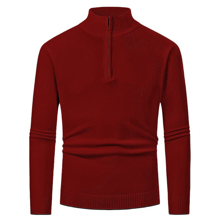 Herren eleganter Rollkragenpullover mit durchgehendem Reißverschluss Drune