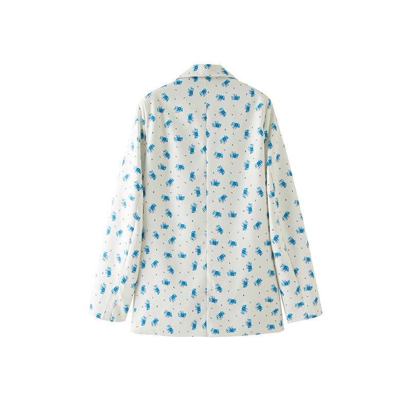 Damen Blazer mit floralem Muster Drune