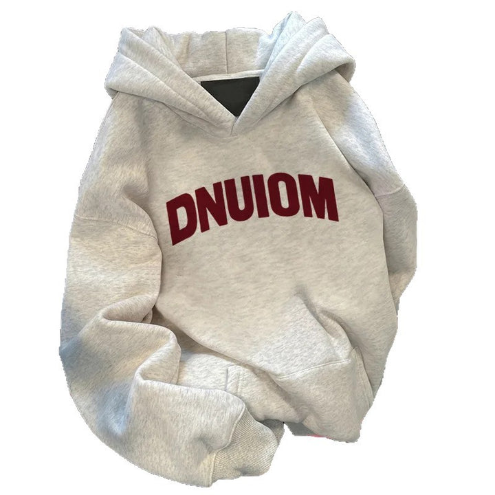 Damen Kapuzenpullover mit großem Schriftzug Drune