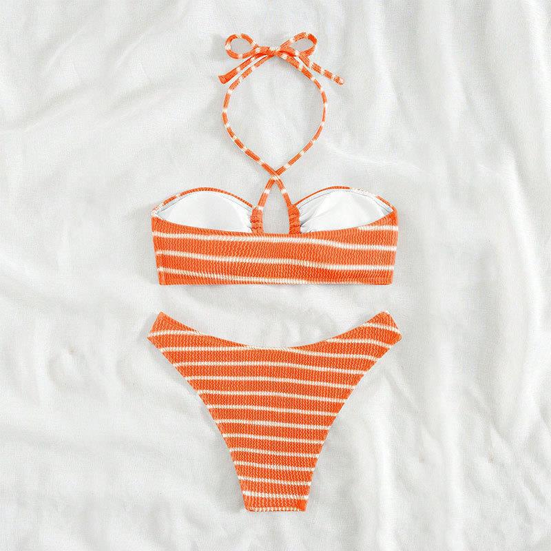 Damen Bandeau-Bikini mit stilvollem Streifendesign Drune