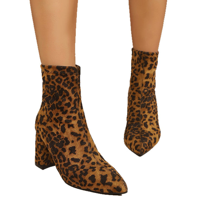 Damen Elegante Ankle Boots mit Blockabsatz Drune