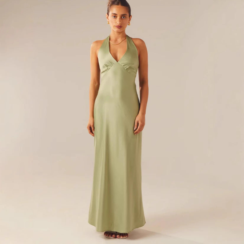 Damen Elegantes Wickelkleid mit V-Ausschnitt und schmalem, fließendem Schnitt Drune