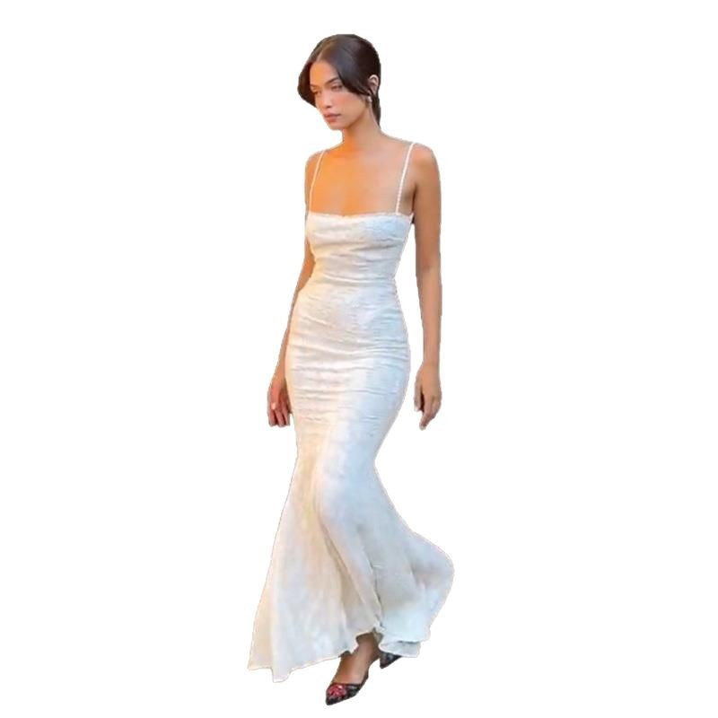 Damen Elegantes figurbetontes Abendkleid mit schickem Schleppe-Design Drune