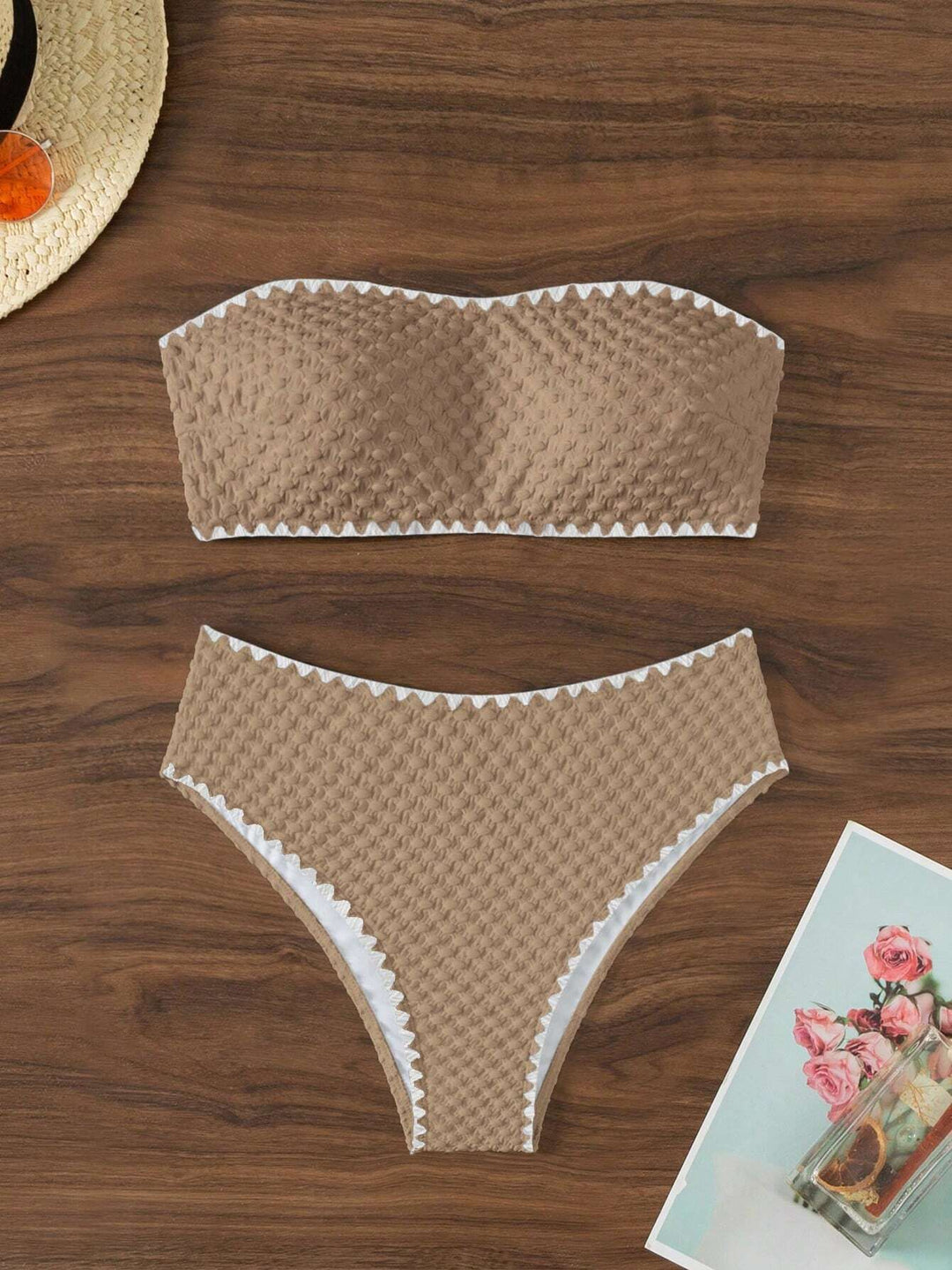 Damen Bandeau-Bikini mit strukturierter Oberfläche Drune