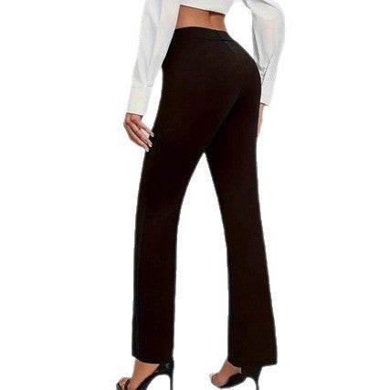 Damen elegante Stretch-Longpants mit weitem Bein Drune