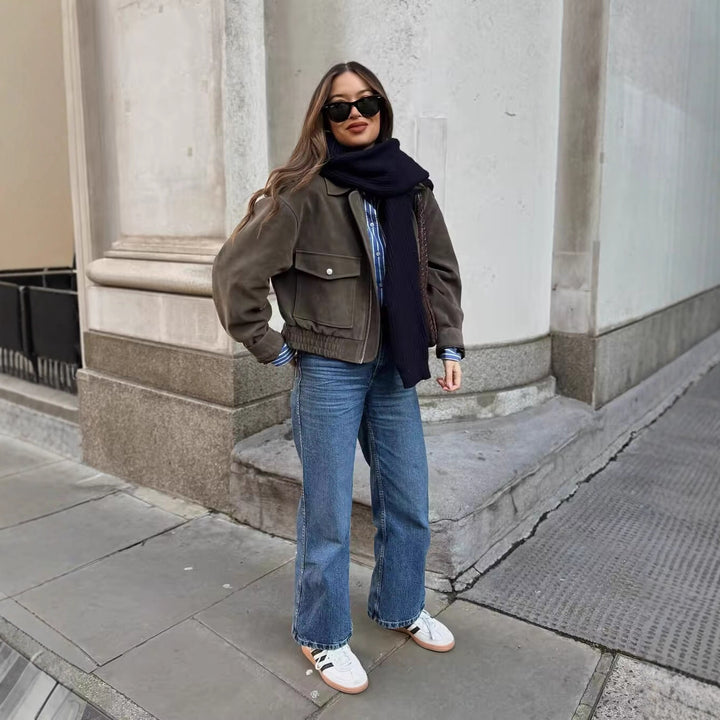 Damen Utility-Jacke mit praktischen Taschen und modernem Schnitt Drune