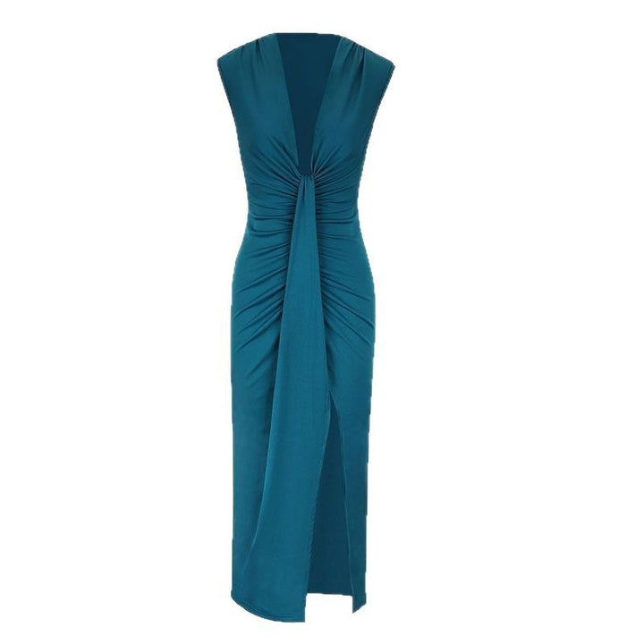 Damen Maxikleid mit elegantem Drapé Drune