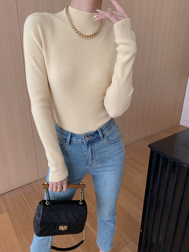 Damen Feinstrickpullover mit hohem Kragen und eleganter Passform Drune