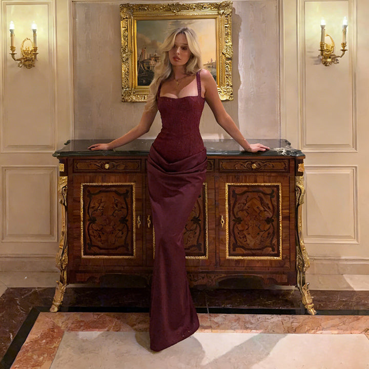 Damen Abendkleid im eleganten Vintage-Stil mit schimmernden Akzenten Drune
