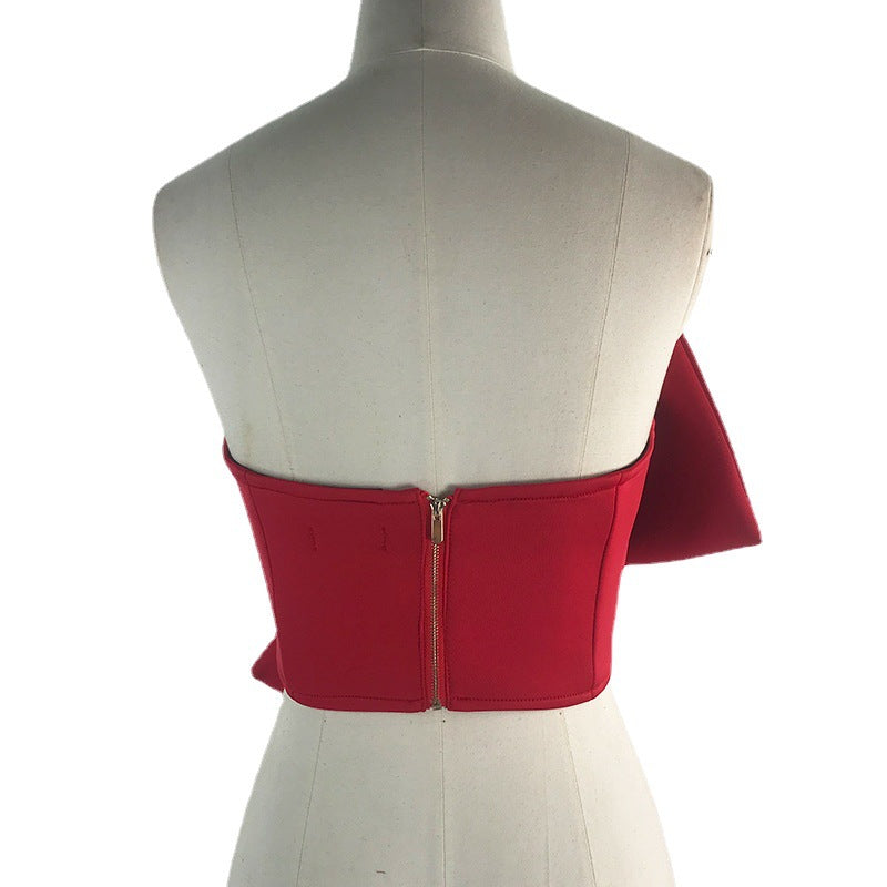 Damen Cropped Top mit dekorativem Schleifen-Design Drune