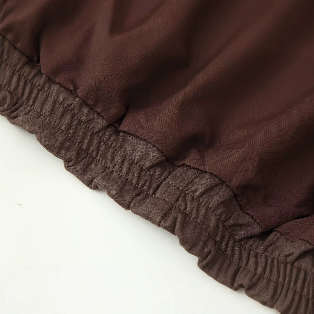 Damen Kurze Boxy‑Jacke mit Funnelkragen und verdeckter Front Drune