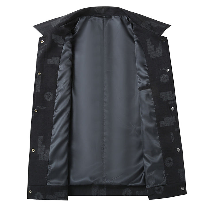 Herren Leichtes strukturiertes Overshirt mit aufgesetzten Pattentaschen und dezentem Allover-Print Drune