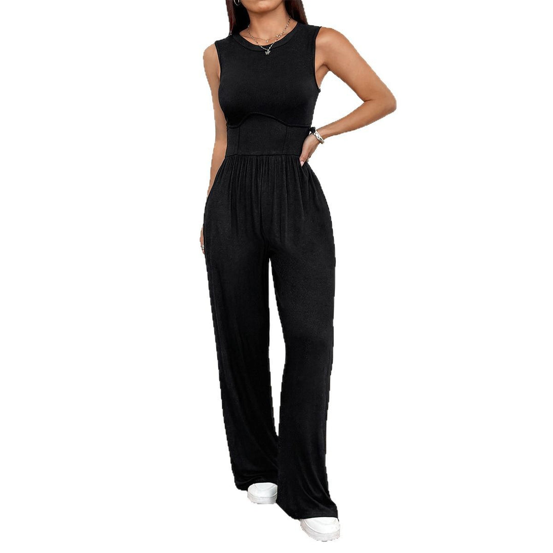 Damen Lässiger Jumpsuit mit weitem Bein und taillierter Ausarbeitung Drune