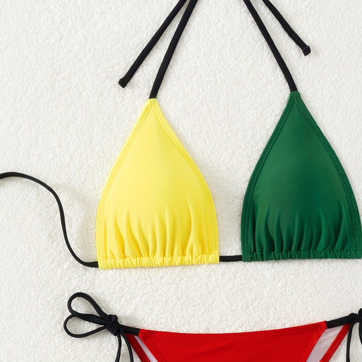 Damen Triangel-Bikini-Set mit modernen Bindebändern Drune