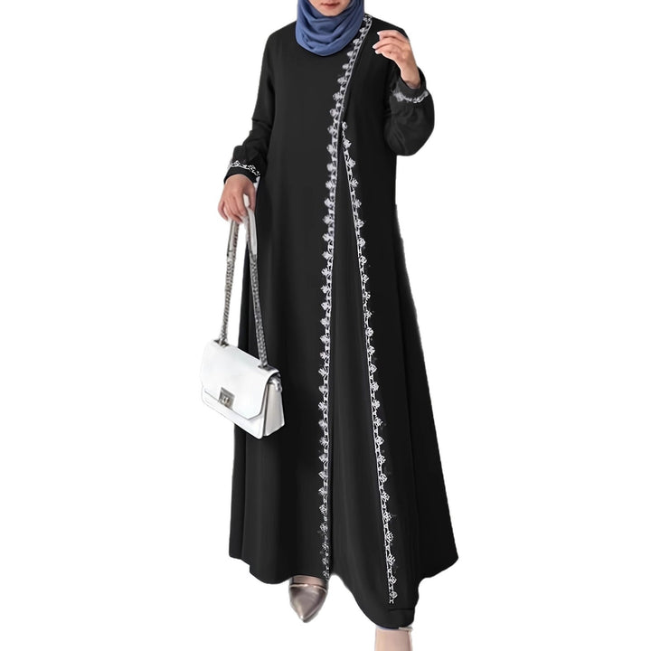 Damen elegantes Maxikleid mit aufwendiger Stickerei Drune