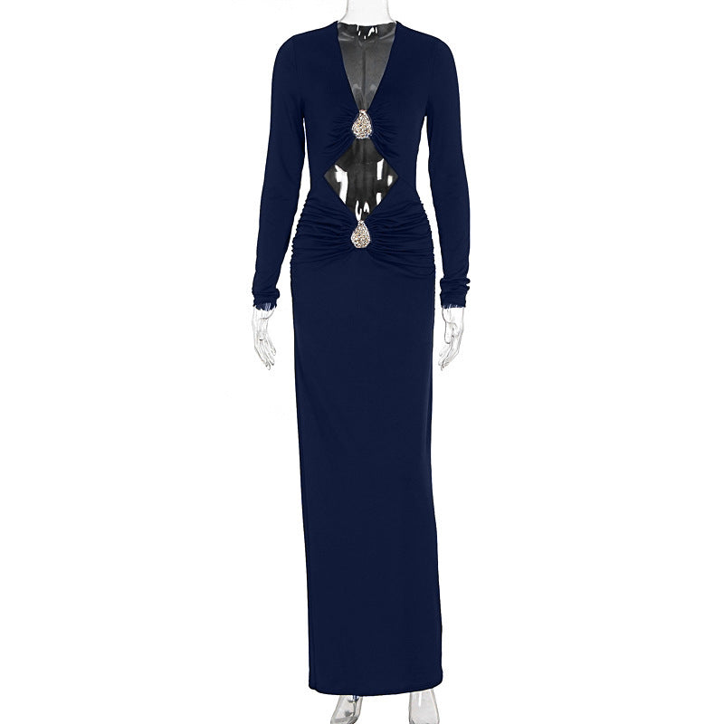 Damen Glamouröses Abendkleid mit raffinierten Cut-Outs und funkelnden Details Drune