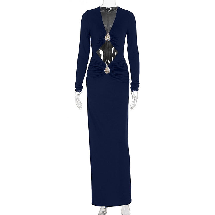 Damen Glamouröses Abendkleid mit raffinierten Cut-Outs und funkelnden Details Drune