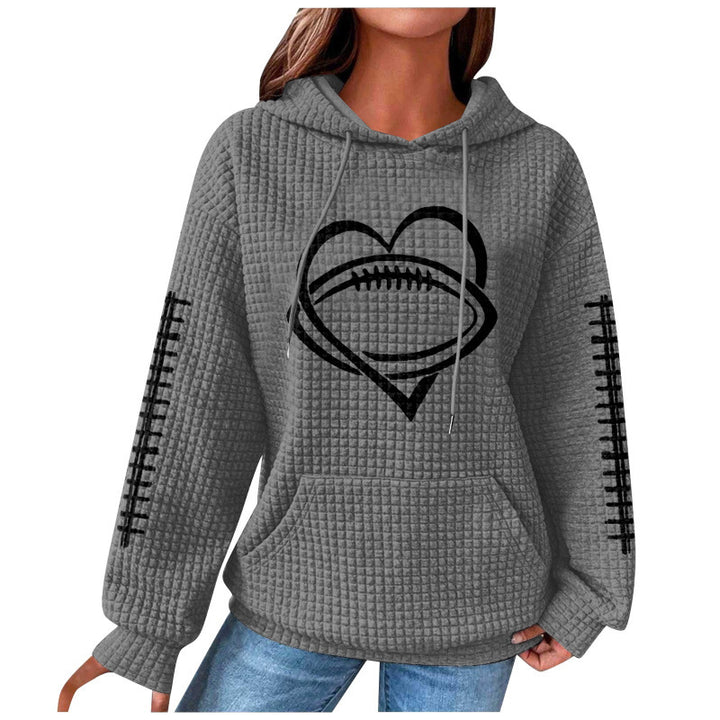 Damen Bequemer Kapuzenpullover mit Herzmotiv Drune