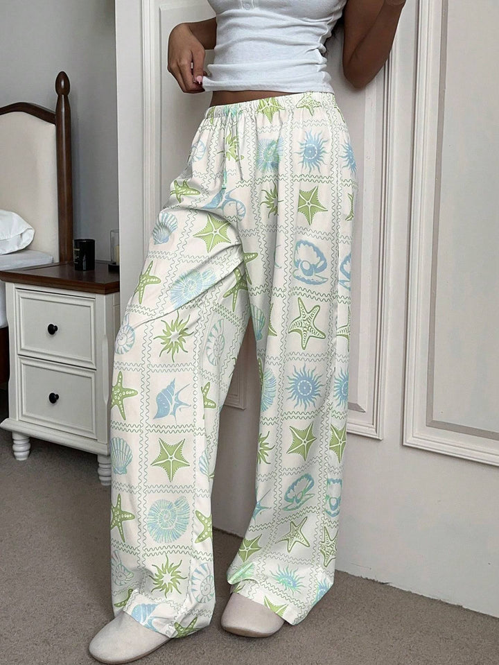 Damen Legere Palazzo-Hosen Drune