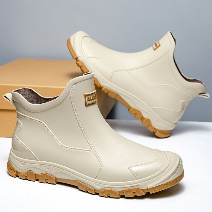Herren Kurzschaft-Gummistiefel mit rutschfester Profilsohle und verstärkter Zehenkappe Drune