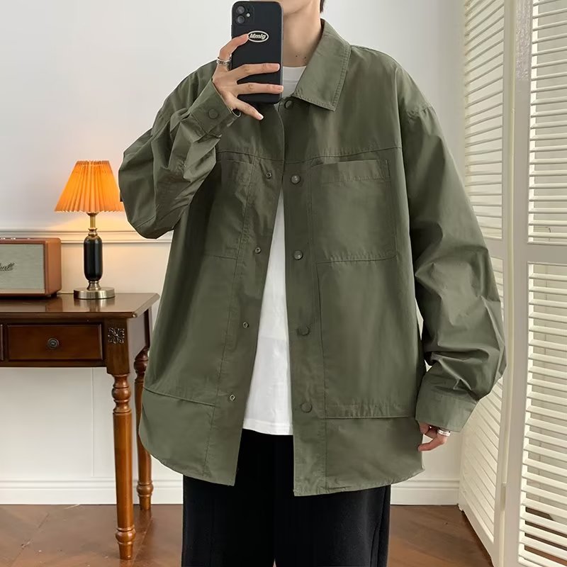 Herren lässige Utility-Jacke mit praktischen Taschen und modernem Schnitt Drune