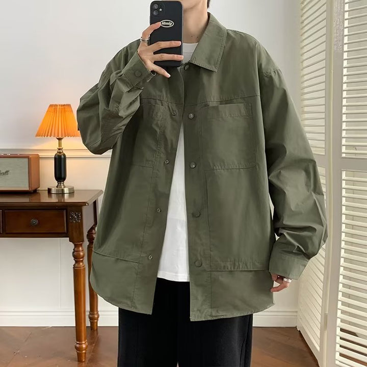 Herren lässige Utility-Jacke mit praktischen Taschen und modernem Schnitt Drune