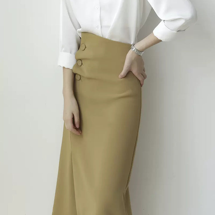 Damen Elegante Bleistiftrock mit asymmetrischem Schnitt Drune