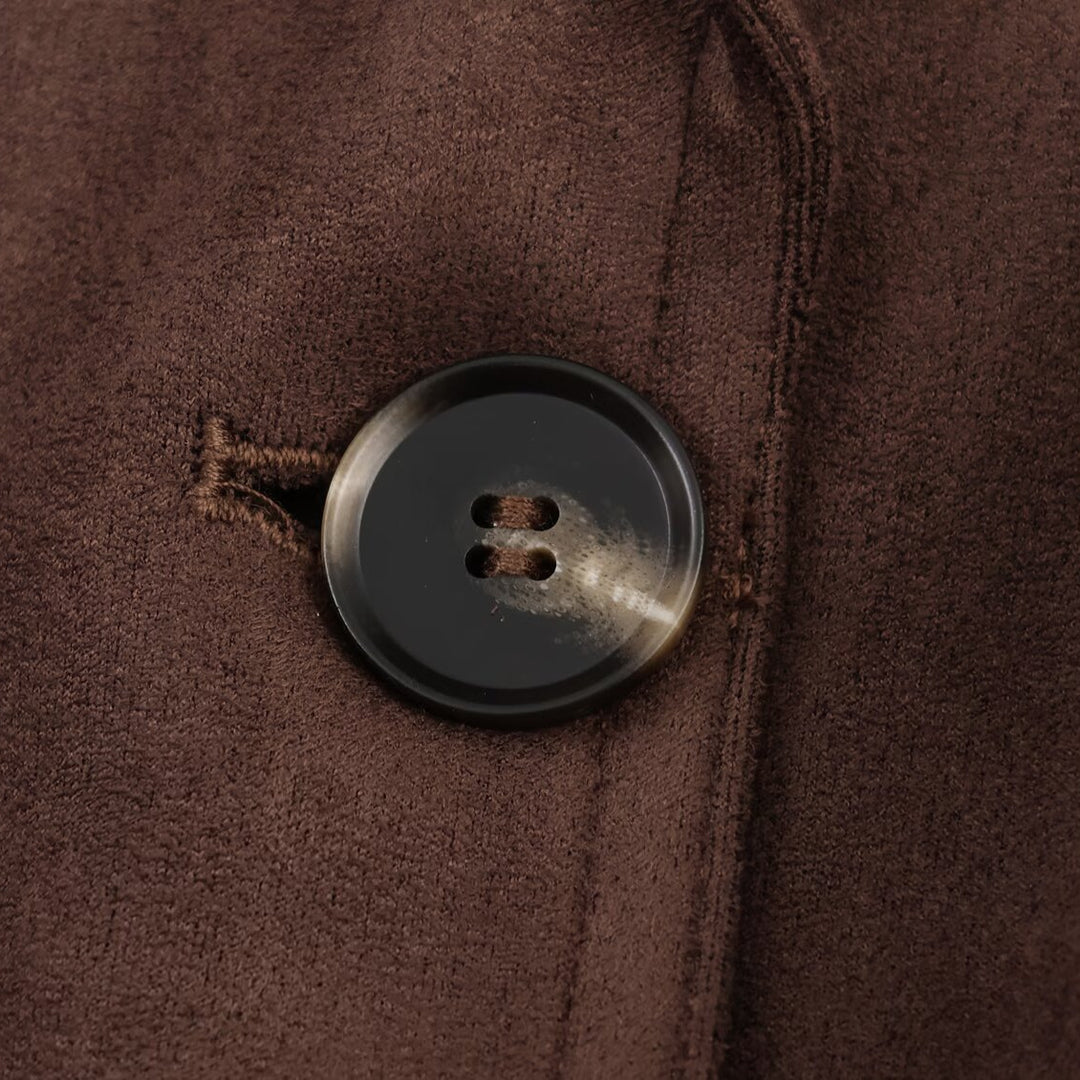 Damen elegante Suede Blazerjacke mit Taillengürtel Drune