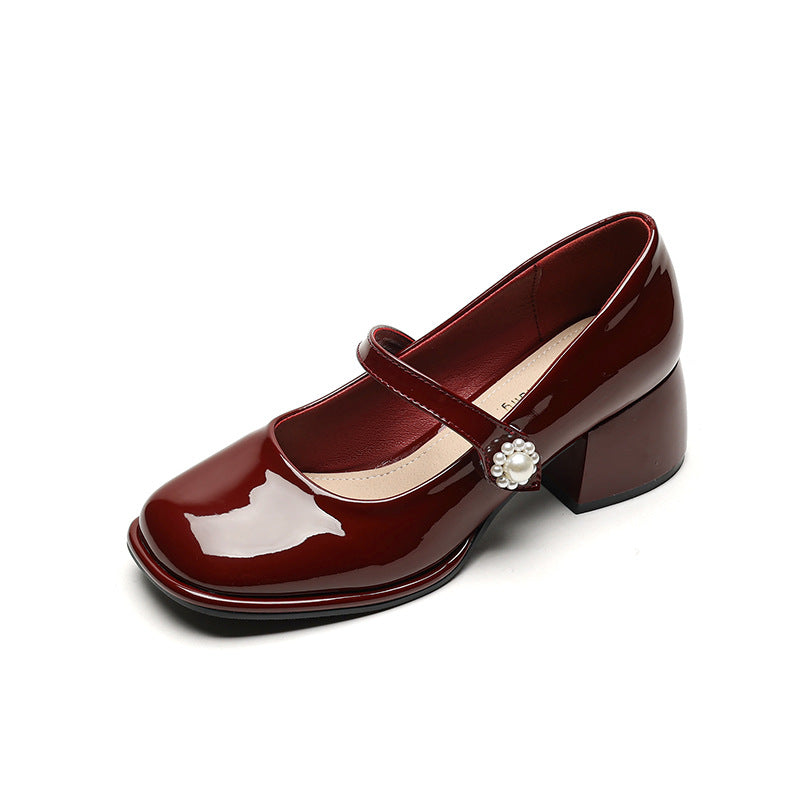 Damen Elegante Ballerinas mit modischem Riemen und funkelnder Schnallenverzierung Drune
