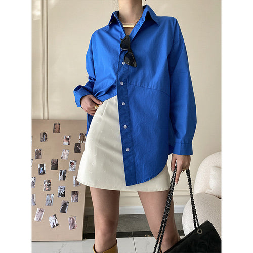 Damen lässige Hemdbluse mit modischem Streifenmuster und oversized Schnitt Drune