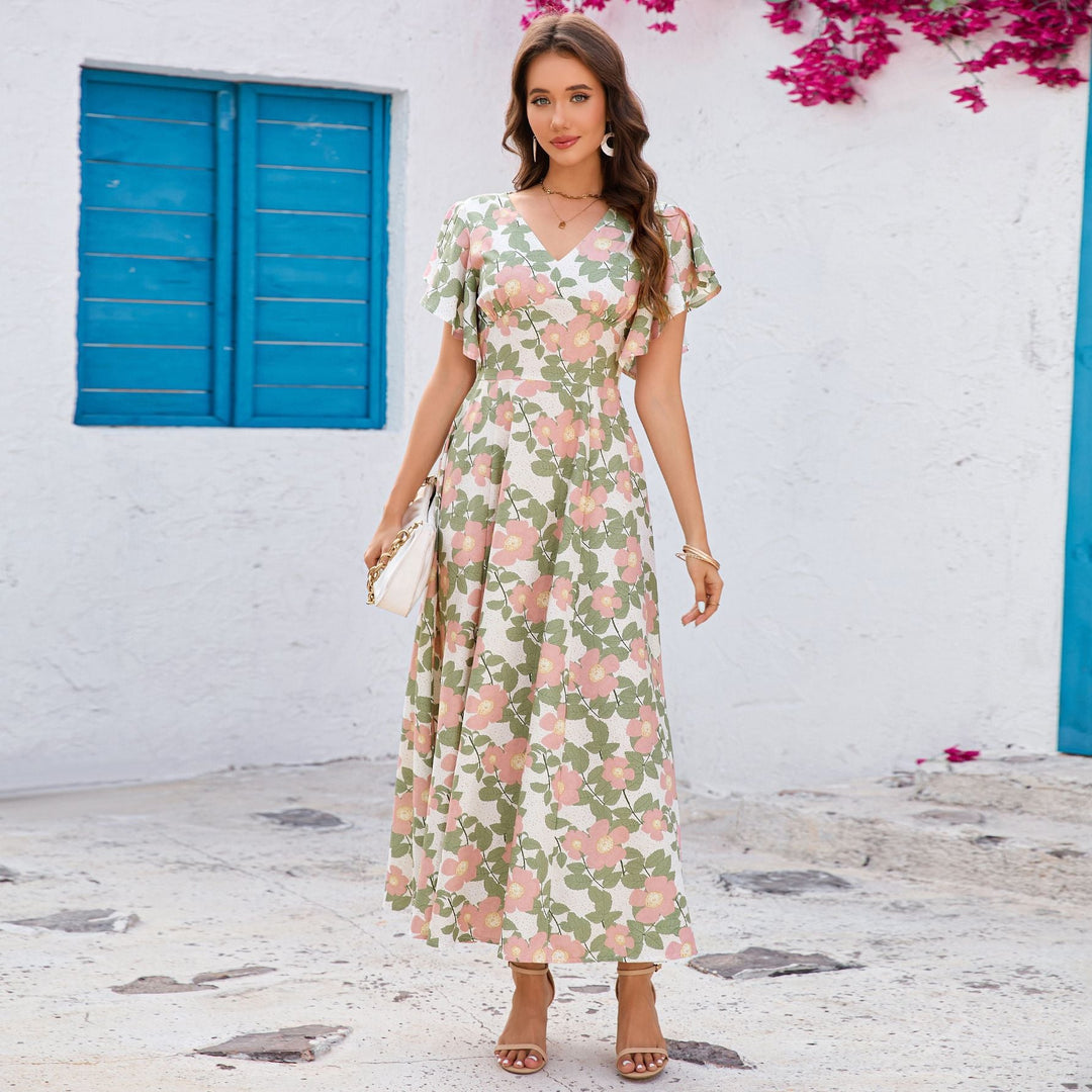 Damen Maxikleid mit Blumenmuster Drune