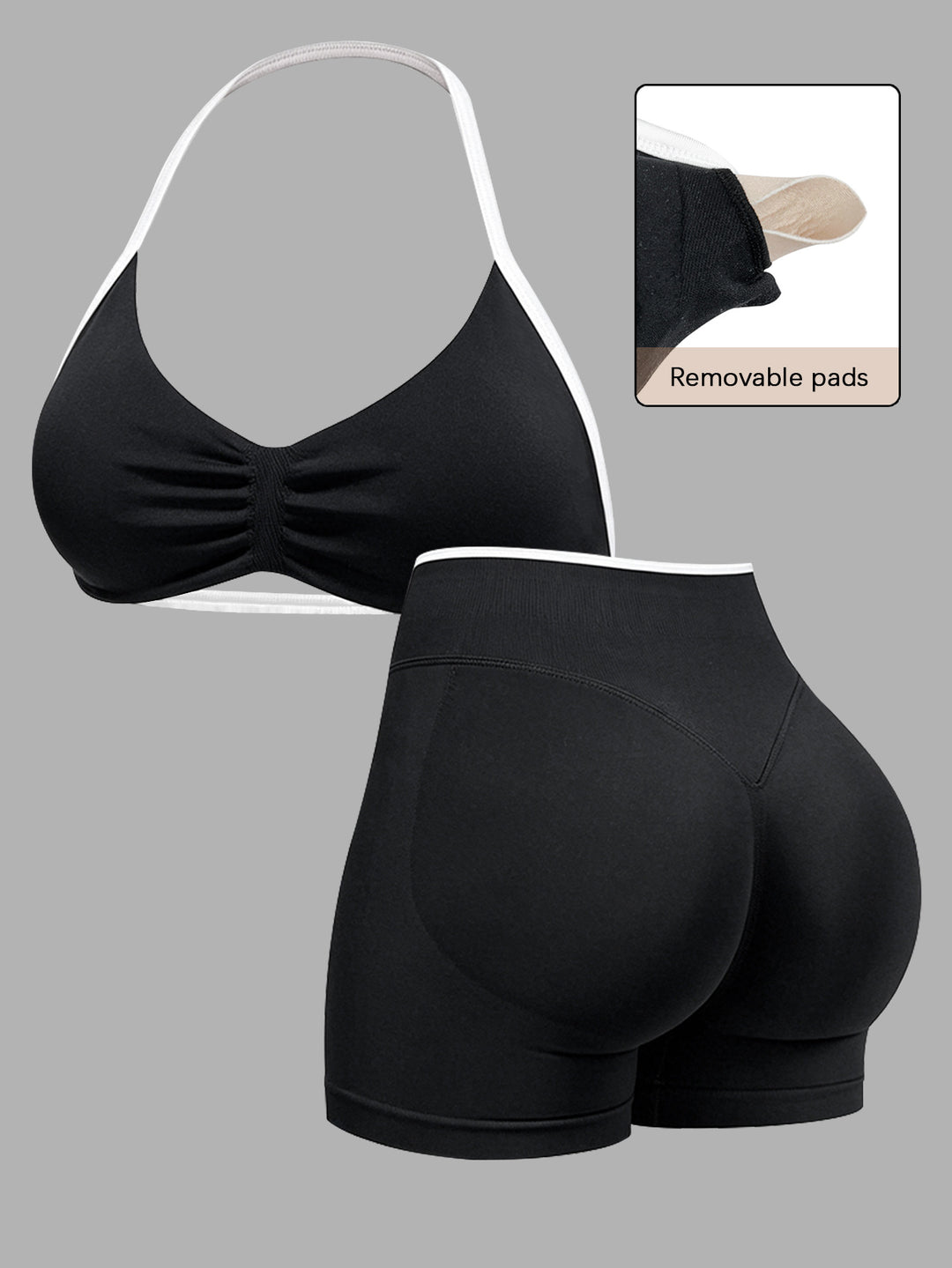 Damen Sportlicher Bikini mit gepolstertem Oberteil und hoher Taille Drune
