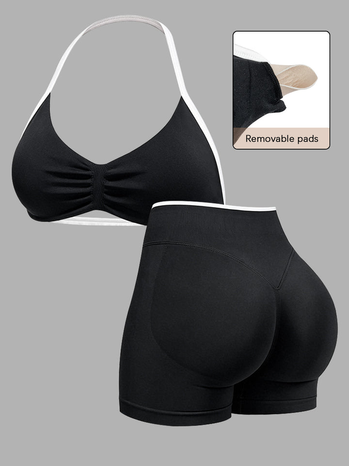 Damen Sportlicher Bikini mit gepolstertem Oberteil und hoher Taille Drune