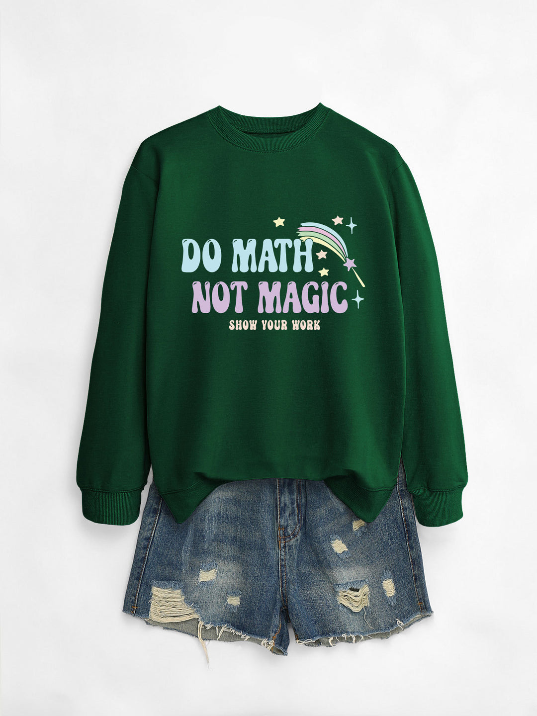 Damen lässiger Sweatshirt mit inspirierendem Mathematikmotiv Drune