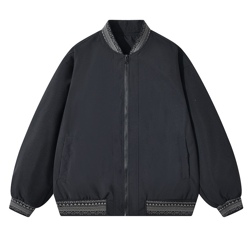 Damen Oversize Bomberjacke mit folklorischen Stickborden Drune