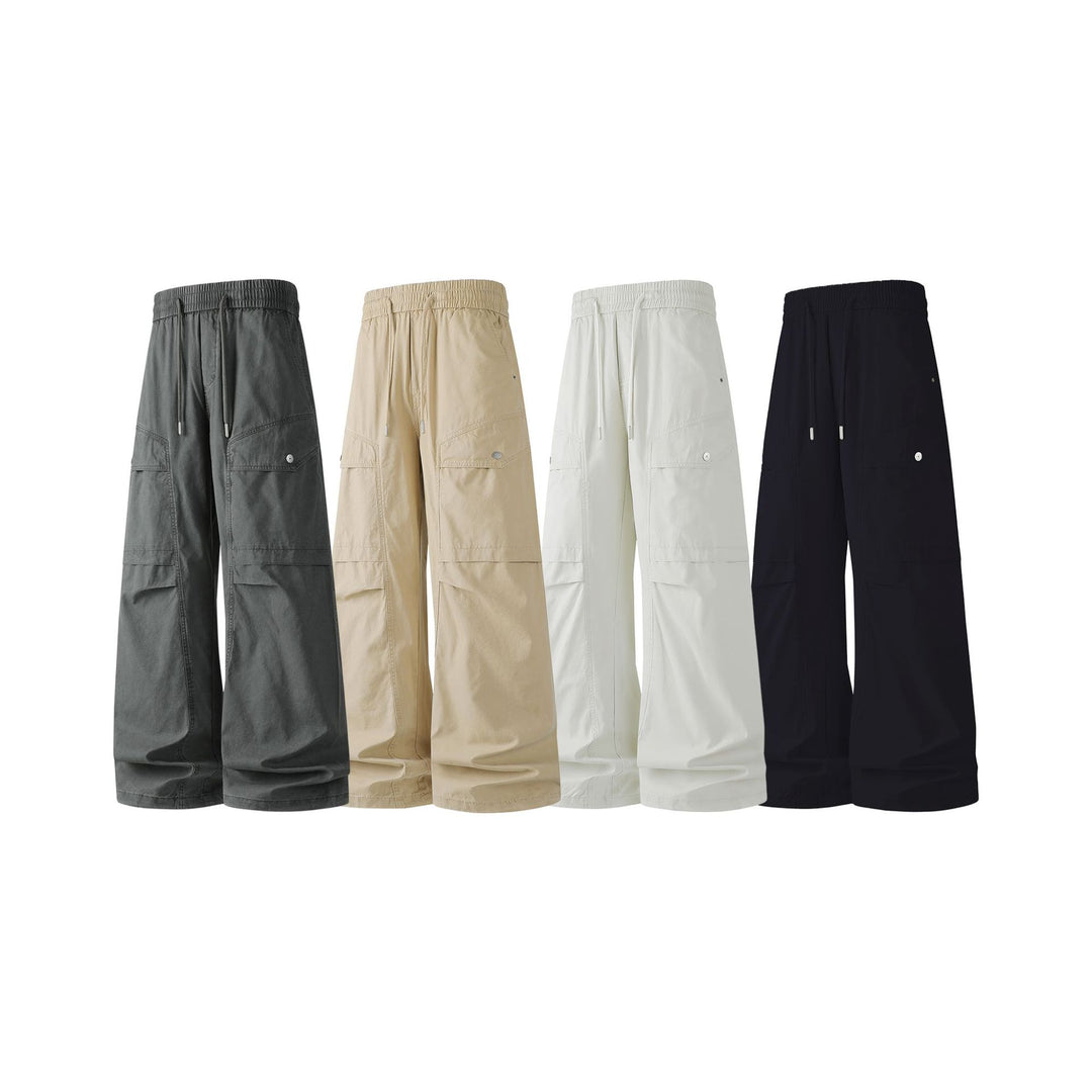 Damen Extraweite Tech‑Cargo‑Hose im Palazzoschnitt mit Elastikbund und Multifunktions‑Taschen Drune