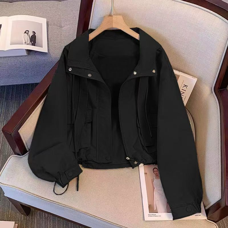 Damen leichte Übergangsjacke mit verstellbarem Bund und praktischen Taschen Drune