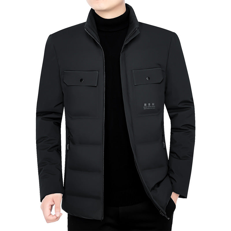 Herren Thermisch gepolsterte Cityjacke mit Stehkragen und Brustklappen Drune