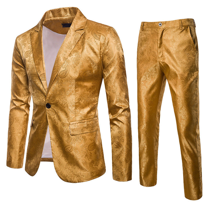 Herren elegantes Anzug-Set mit feinem Paisleymuster Drune
