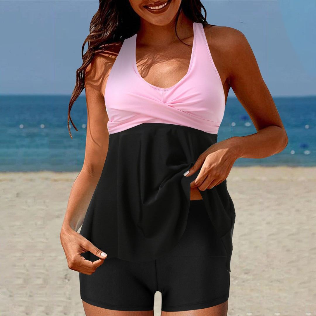 Damen Tankini-Set mit Hohe Taille und Sportlichem Flair Drune
