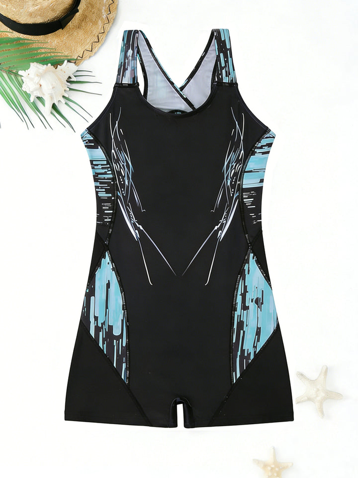 Damen Sportlicher Schwimmanzug mit ergonomischem Schnitt und buntem Design Drune