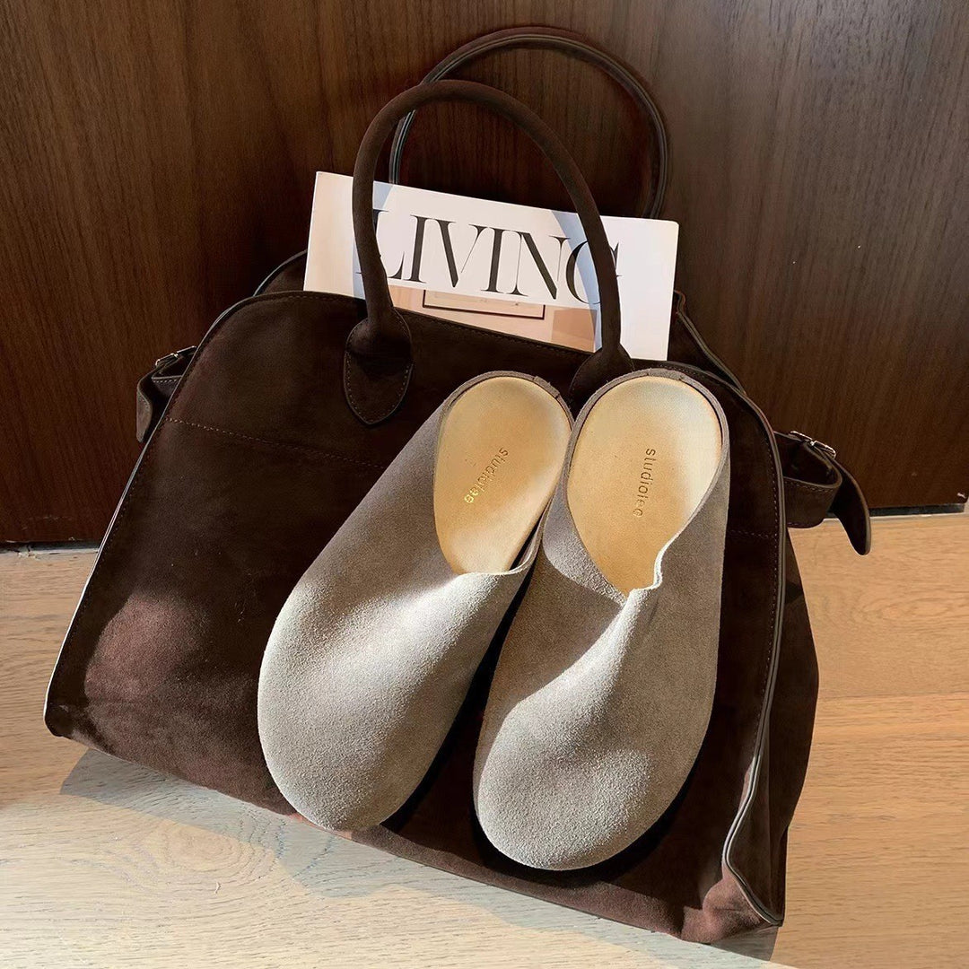 Damen Weiche Wildleder Schiebe Clogs Drune