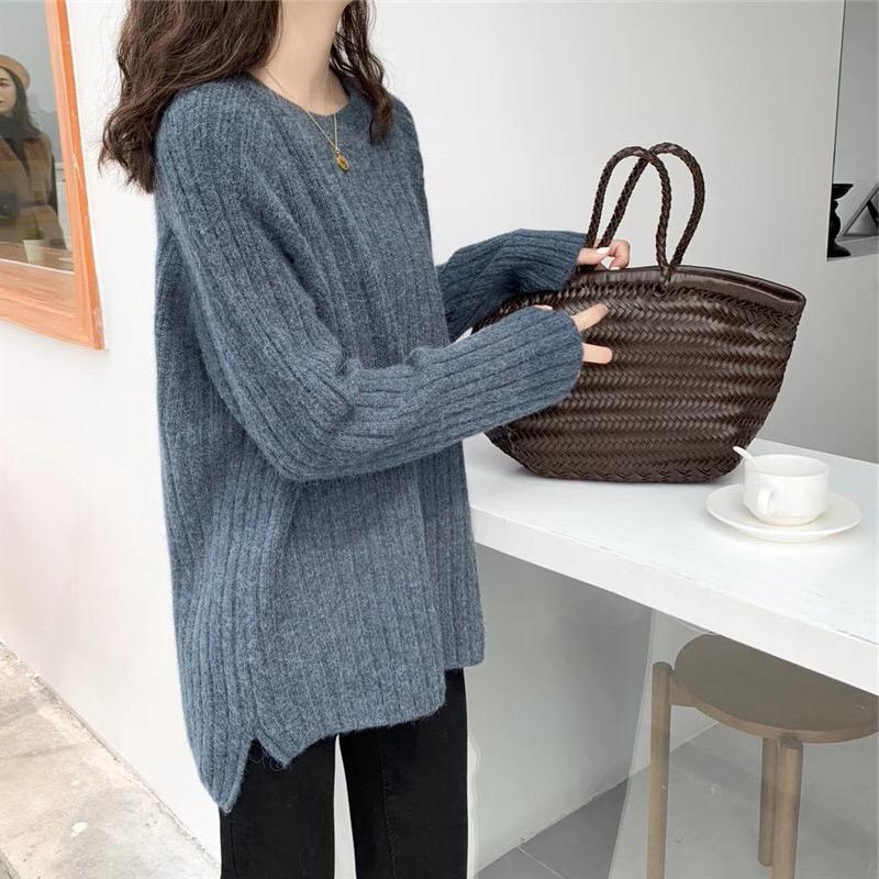 Damen gemütlicher Rippenstrickpullover Drune